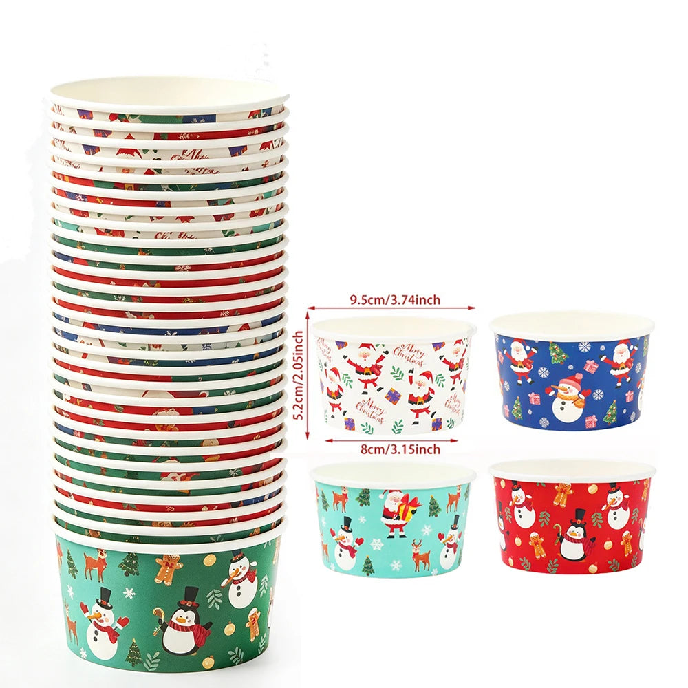 Snowflake Disposable Paper Bowls – Party Ice Cream Snack Cups Disposable Party Bowls Babs C 10pcs