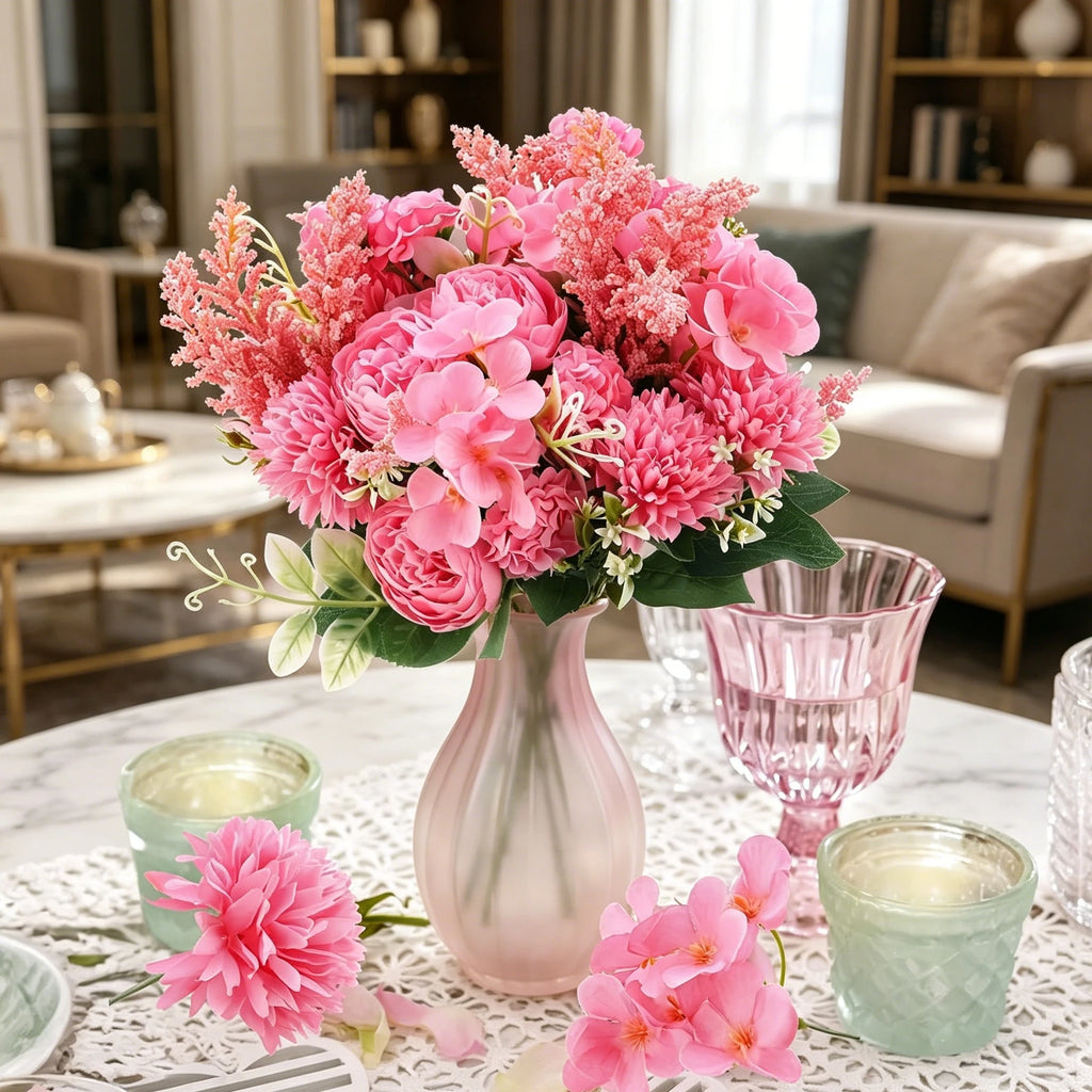 Artificial Silk Peony Bouquet – Wedding & Home Floral Decor Artificial Flower Bouquet Babs