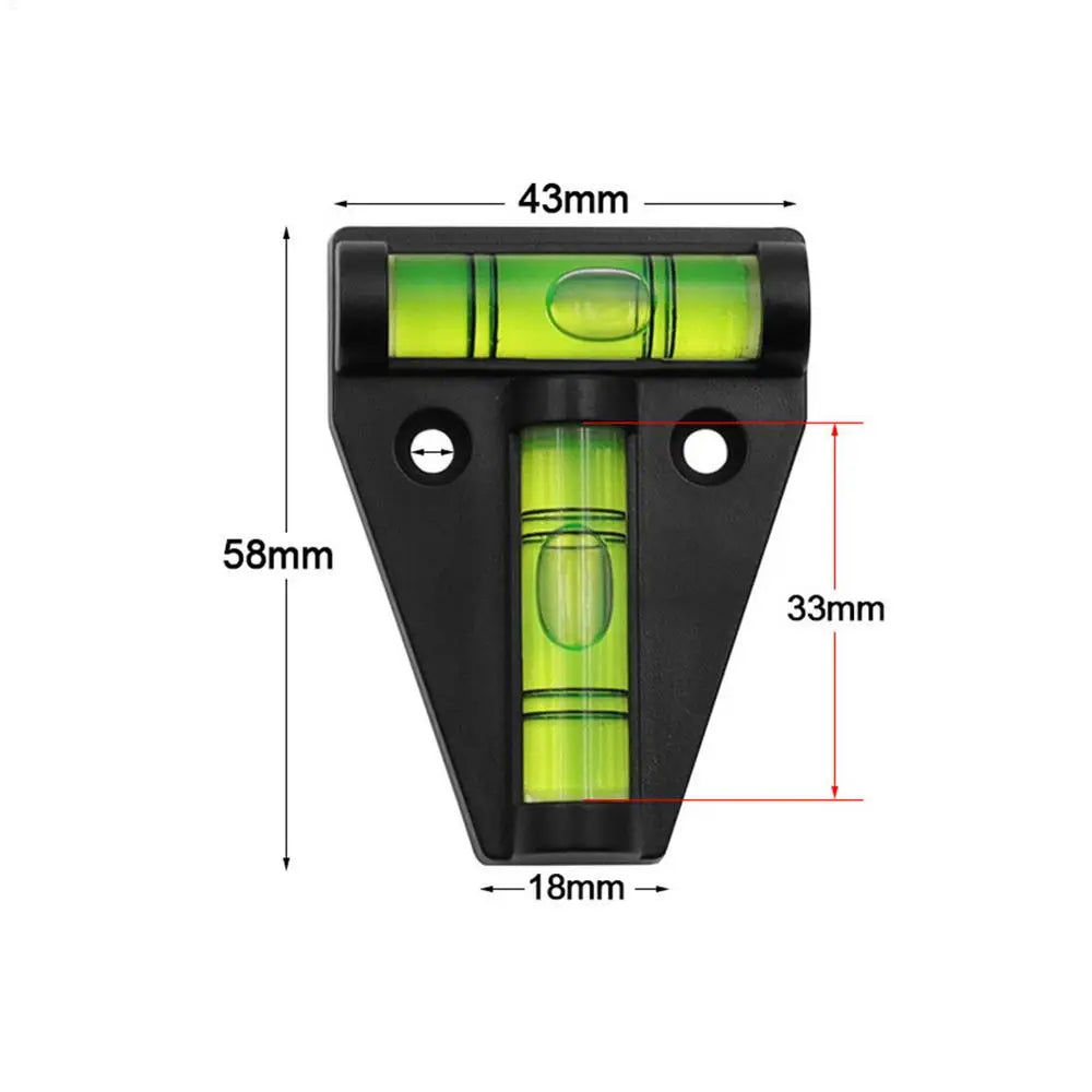 T-Type Cross Spirit Level Kit for Caravan, Camper & DIY Spirit Level Tool Babs Black