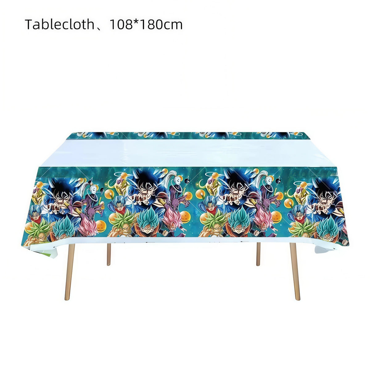 Dragon Ball Z Birthday Party Supplies – Goku Plates & Balloons Party Decoration Set Babs 1pcs Tablecloth