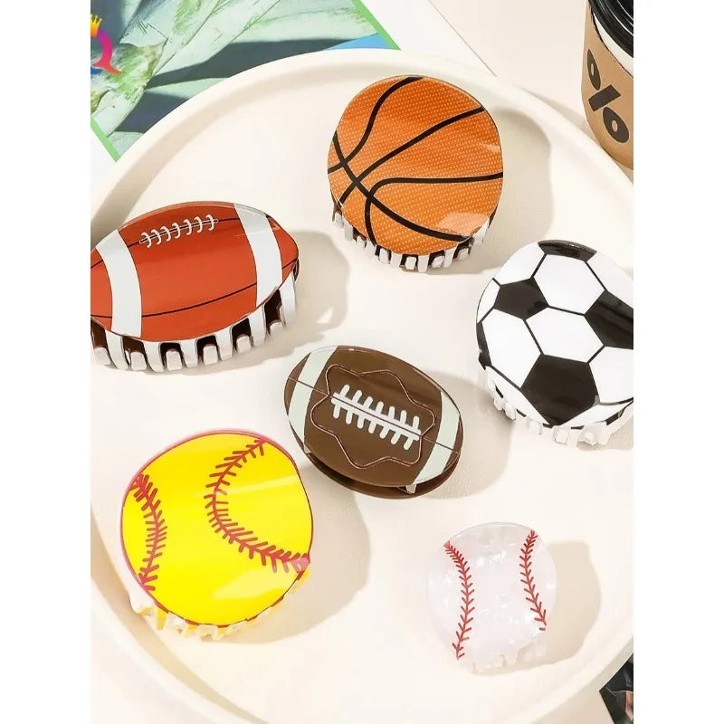 Sports Shark Claw Hair Clips – Basketball & Football Design Shark Claw Hair Clip Babs