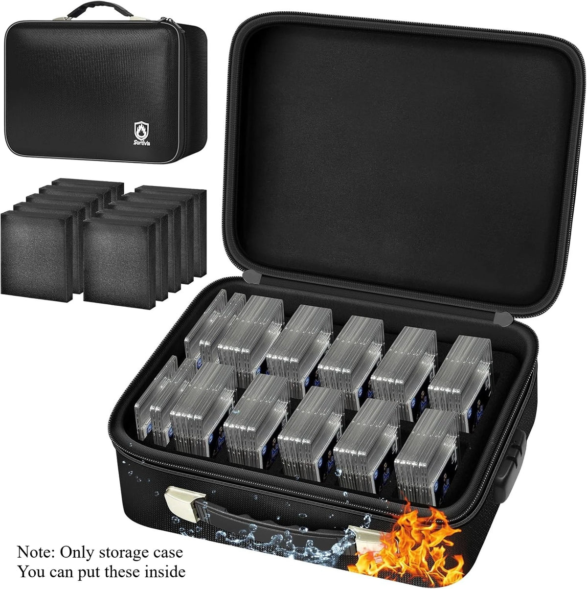 Fireproof Graded Card Storage Box with Lock – PSA BGS CGC Card Storage Case Babs