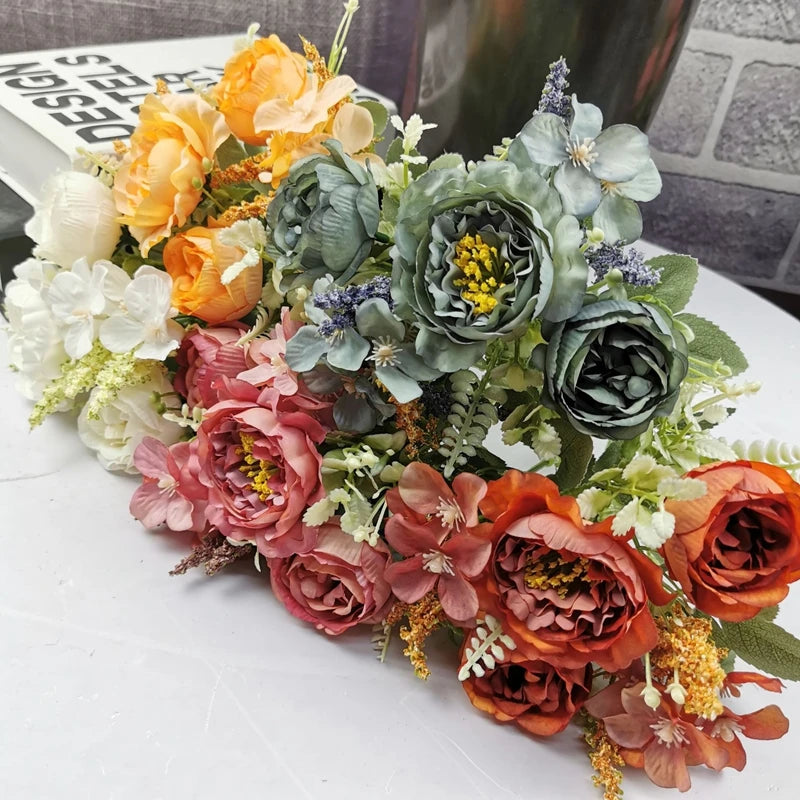 Silk Peony Hydrangea Artificial Flowers – Wedding & Home Décor Artificial Flower Stem Babs