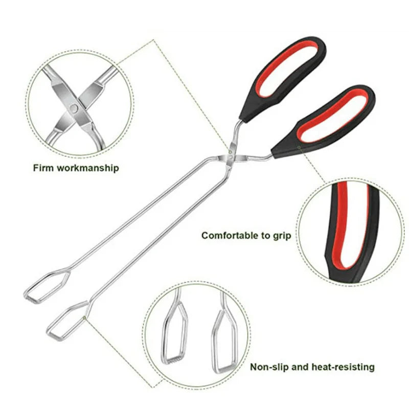Stainless Steel BBQ Tongs – Non-Slip Long Handle Grilling Clip BBQ Grilling Tongs Babs