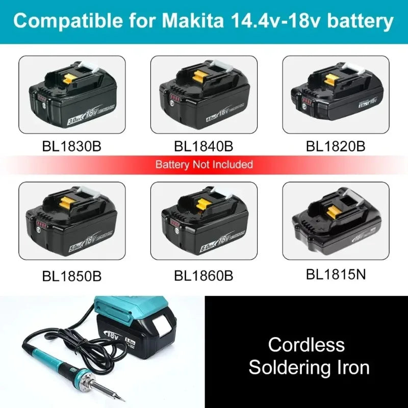 60W Cordless Soldering Iron Kit for Makita 18V Battery Cordless Soldering Iron Babs