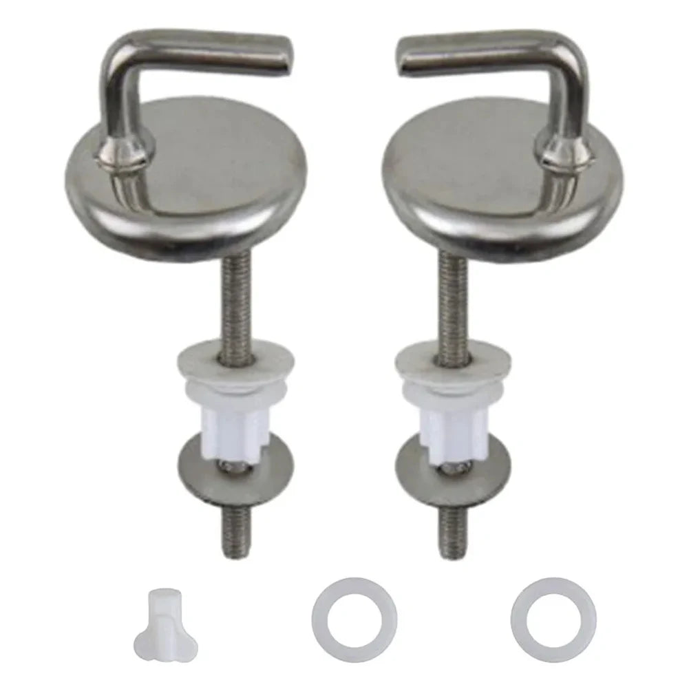 2Pcs Stainless Steel Toilet Seat Hinges with Adjustable Knobs Toilet Seat Hinges Babs 2pcs