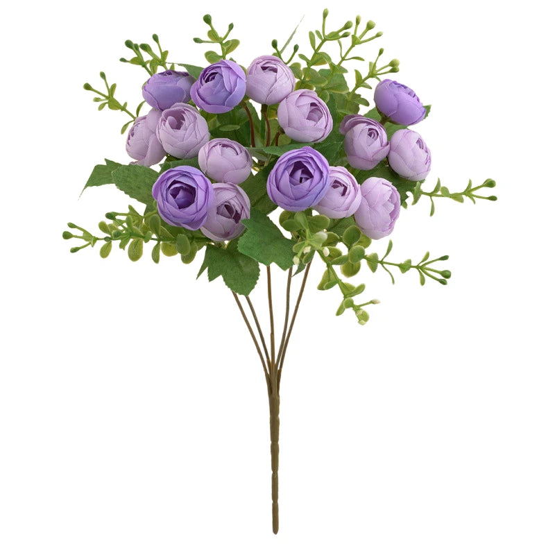 Artificial Silk Rose Bouquet for Weddings & Home Décor Artificial Flower Bouquet Babs PURPLE 3 pcs