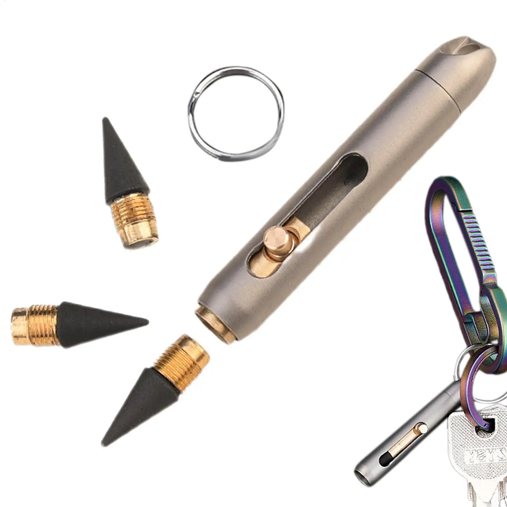 Titanium Inkless Infinity Pencil – Eternal Pocket Pen & Keychain Inkless Infinity Pencil Babs