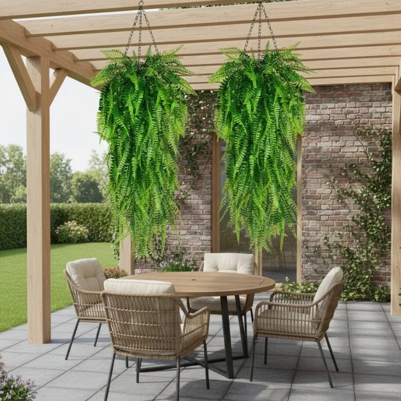 Artificial Hanging Fern Vine Wall Decor – Indoor & Outdoor Artificial Hanging Plants Babs