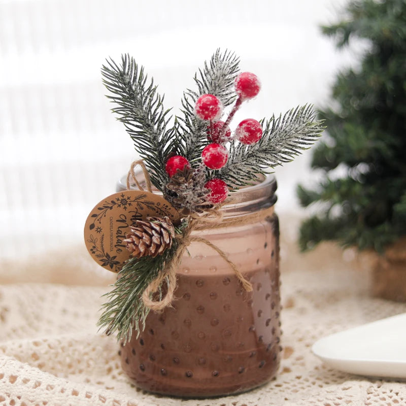 Christmas Berry Pinecone Pine Needle Artificial Sprigs 1/5pcs Christmas Artificial Sprig Babs