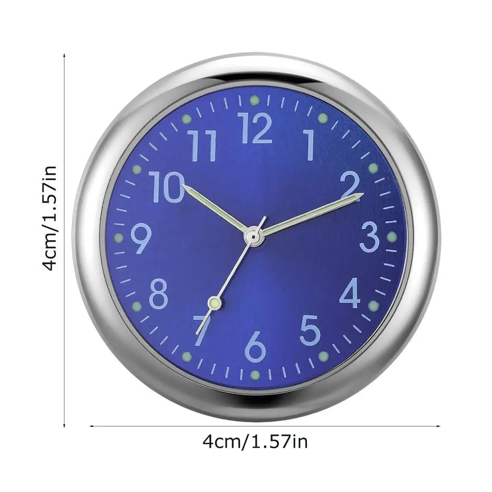 Mini Glow Stick-On Car Dashboard Clock – Quartz Analog Watch Car Dashboard Clock Babs Blue