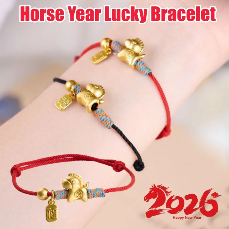 2026 Year of the Horse Red Fortune Charm Bracelet | Chinese Style Charm Bracelet Babs