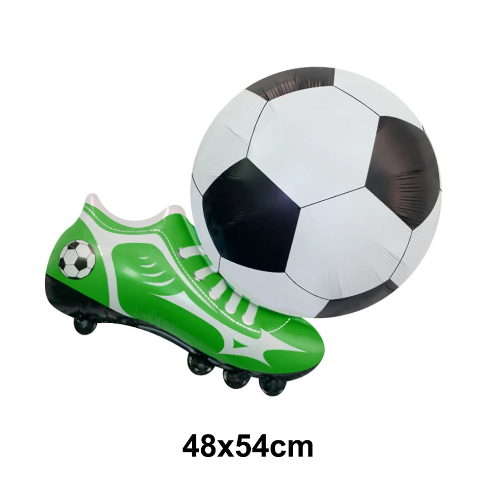 Boy's 8th Birthday Soccer Foil Balloons Party Set