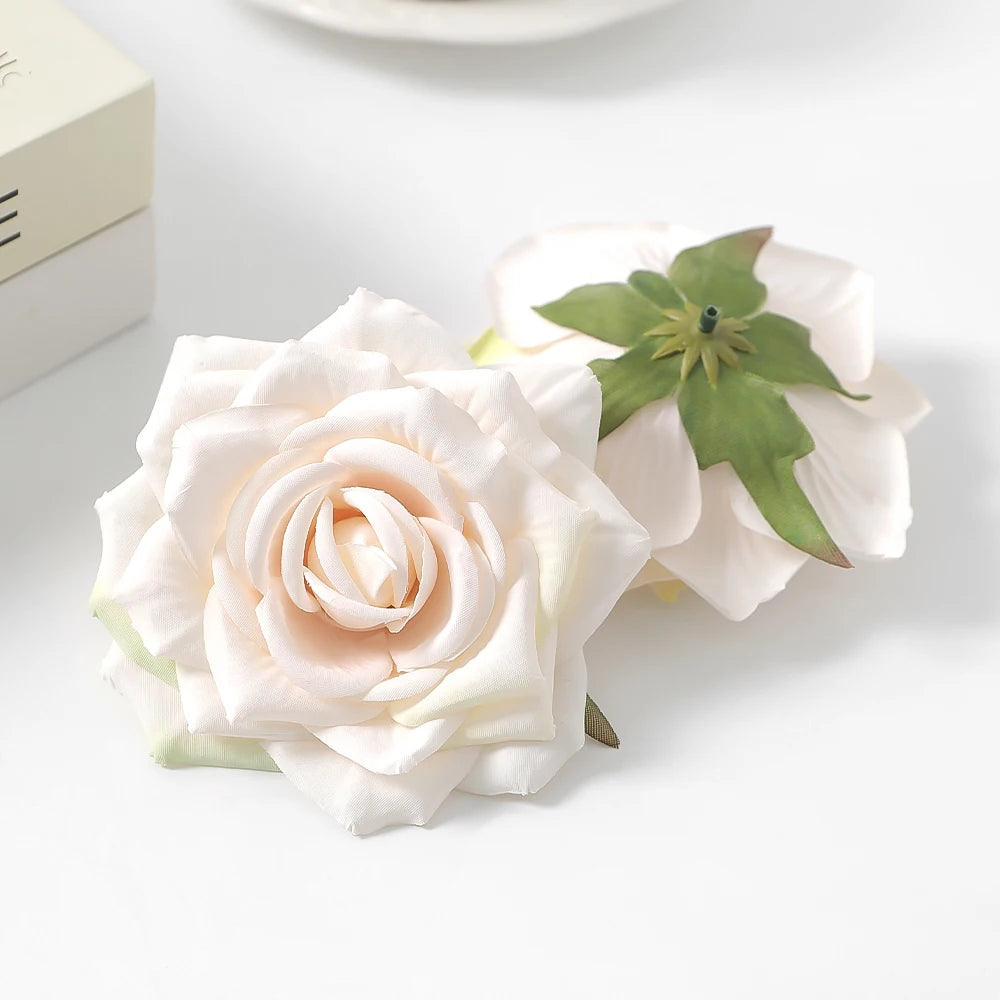 Silk Rose Artificial Flower Heads for Wedding & Home Decor 3/5 Pcs Artificial Flower Heads Babs D style 5Pcs