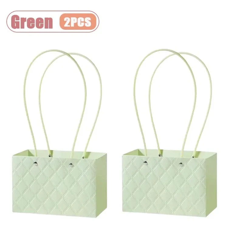 Reusable Waterproof Floral Gift Tote Bags – Wedding & Party Floral Gift Tote Bags Babs Green-2PCS 22x10x13cm
