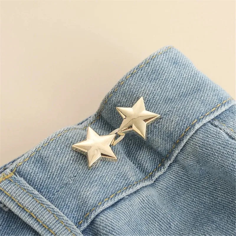 Adjustable Jeans Button Clips – No-Sew Waist Tightener Pair Clothing Button Clips Babs