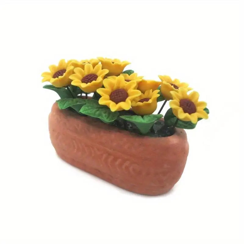 Miniature Clay Sunflower Bonsai | 1:12 Micro Landscape Decor Miniature Décor Prop Babs