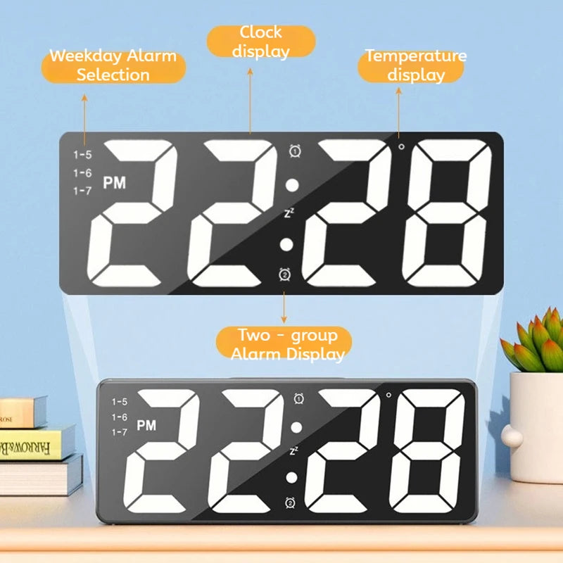 LED Digital Alarm Clock – Voice Control, 12/24H, USB or Battery Digital Alarm Clock Babs