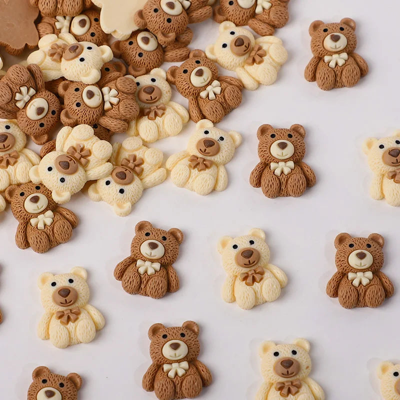 Cartoon Bear Resin Cabochon Flatbacks for DIY Crafts (10-50 Pcs) Resin Craft Cabochons Babs Mix 50Pcs
