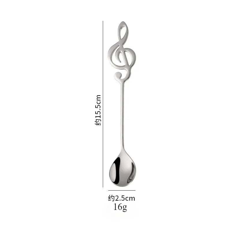 4-Piece Musical Note Rose Gold Stainless Steel Teaspoons Set Coffee Teaspoon Set Babs 01