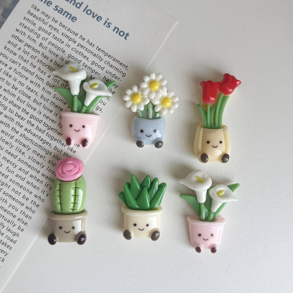 Cute Kawaii Potted Plant Fridge Magnets – Cactus & Flower Decorative Fridge Magnets Babs