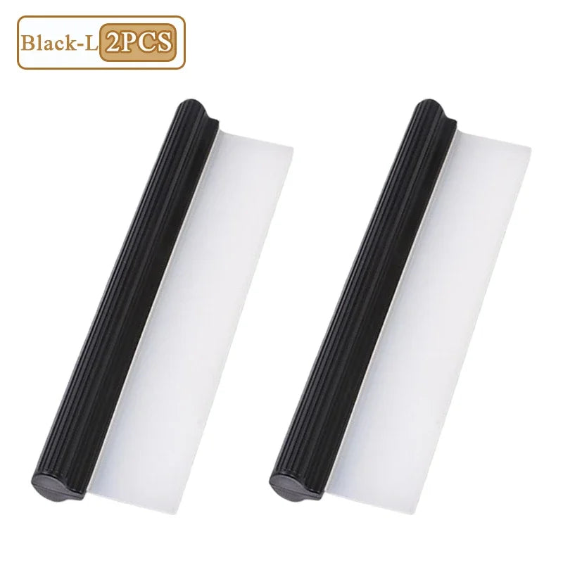Silicone Car Window Squeegee Wiper Blade Scraper 1/2/4 PCS Car Window Squeegee Babs Black-L-2PCS