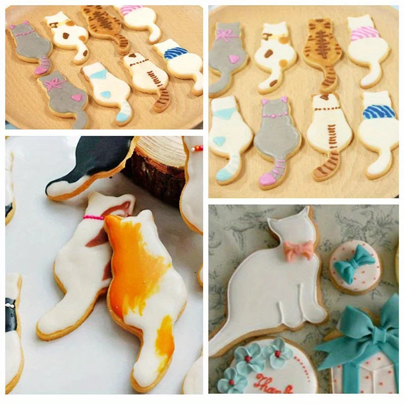 5-Piece Animal Cat Cookie Cutter Set – Stainless Steel Molds Cookie Cutter Set Babs