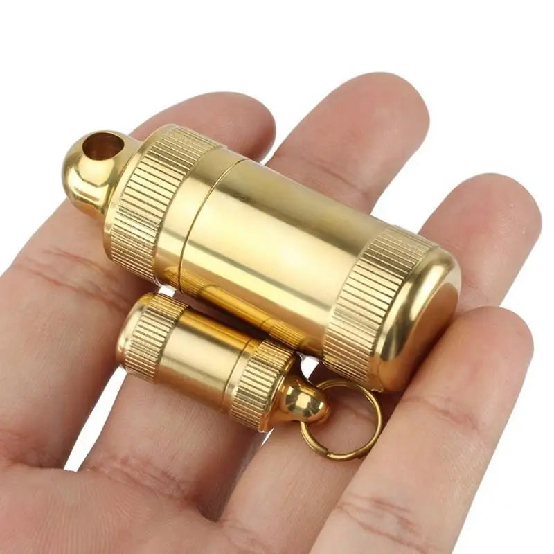 Brass Waterproof Canister Sealed Bottle S/M/L – Outdoor Camping Waterproof Canister Babs