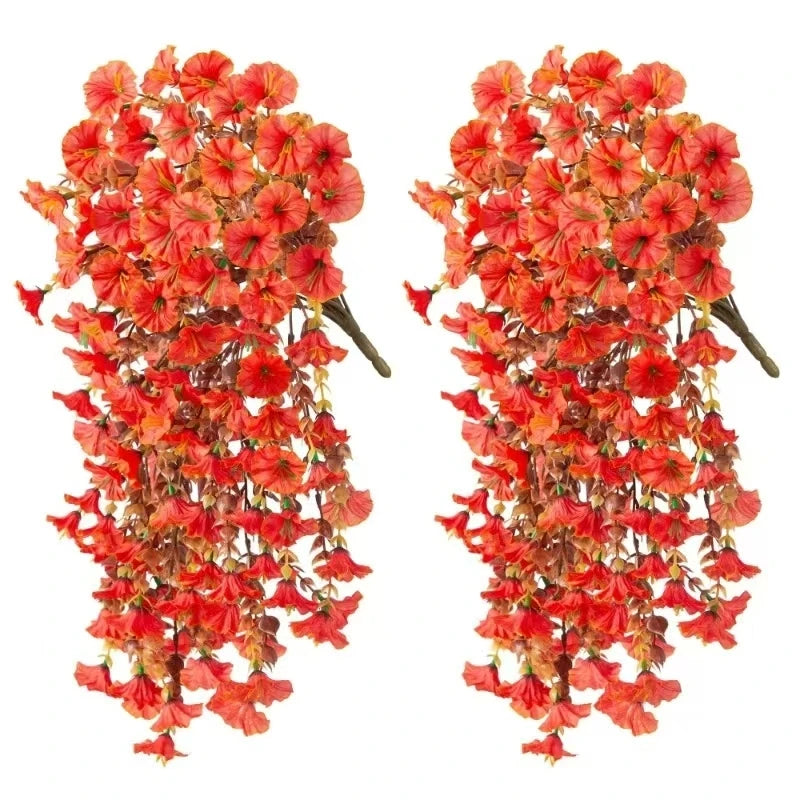 Artificial Morning Glory Vine – Wedding & Home Décor, 75cm Artificial Flower Vine Babs Orange 1 pc