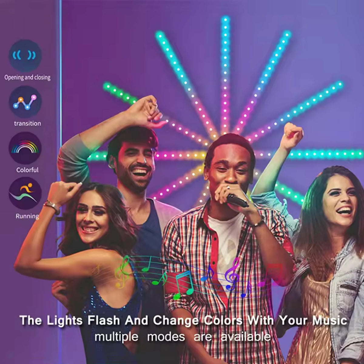RGB Firework LED Strip Light – Bluetooth App & Music Sync LED Strip Light Babs