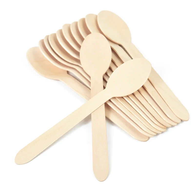 Disposable Wooden Cutlery Set – Party Spoon Fork Knife Disposable Cutlery Set Babs