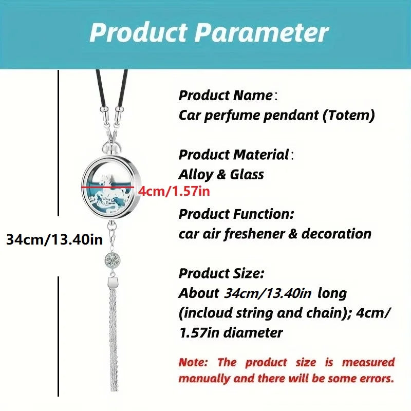 Car Perfume Pendant – Refillable Zinc Alloy Interior Decor Car Interior Pendant Babs