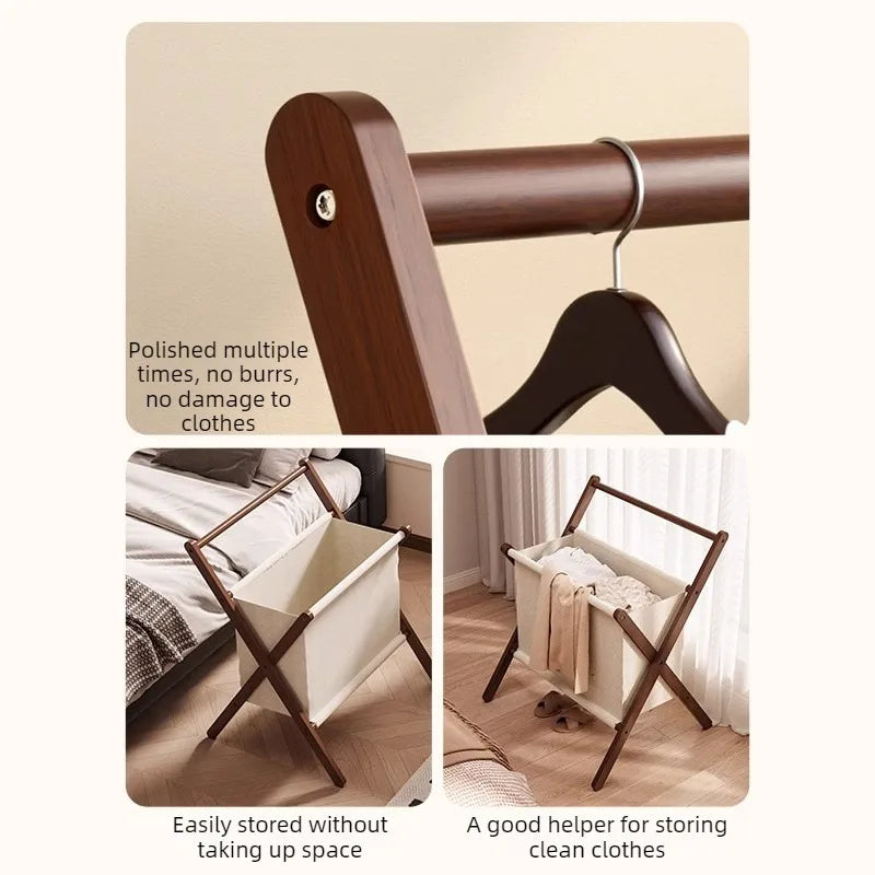 Wooden Standing Coat Rack | Modern Beech Clothes Organizer Standing Coat Rack Babs