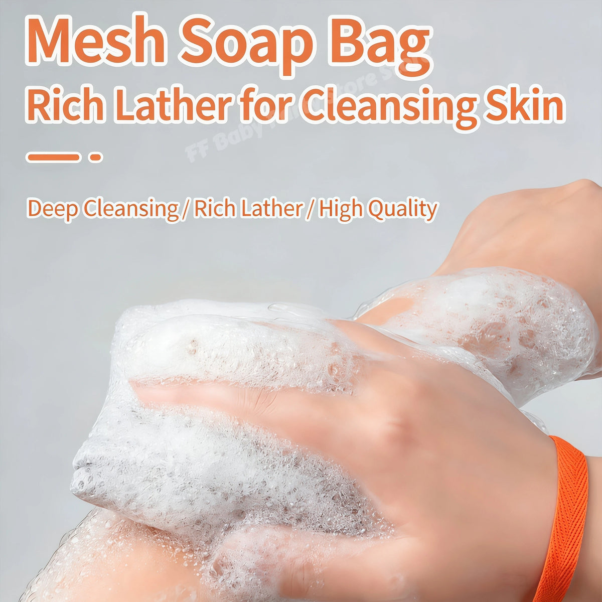 Foaming Soap Bag Net Mesh Exfoliating Bath Sponge Bubble Maker Exfoliating Bath Sponge Babs