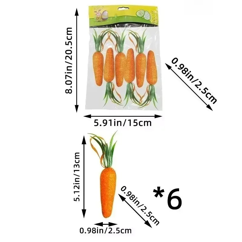 Mini Foam Easter Carrot Hanging Decorations – 6 to 120 Pcs Easter Hanging Decoration Babs