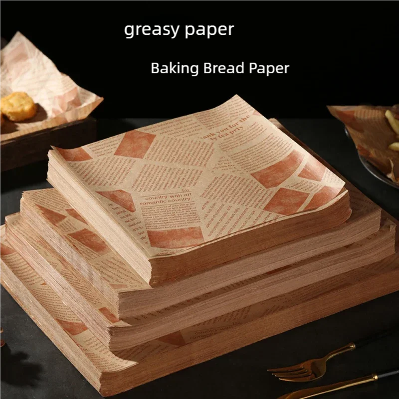 50 Pcs Oil-Proof Food Wrapping Paper – Baking & Burger Sheets Food Wrapping Paper Babs