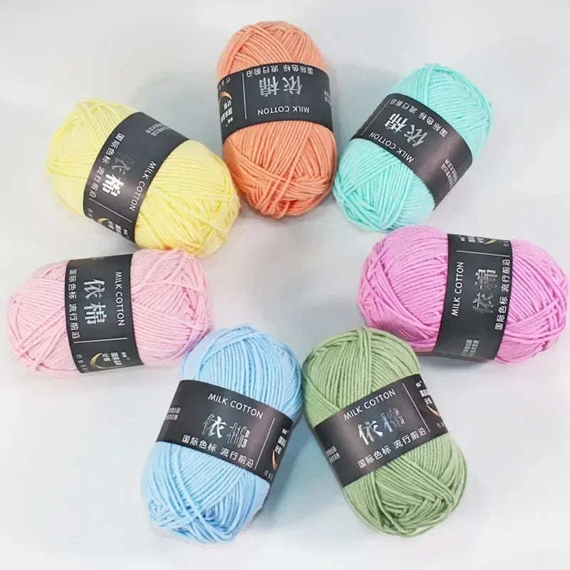 10 Balls 500g Soft Milk Cotton Yarn for Knitting & Crochet Knitting Crochet Yarn Babs
