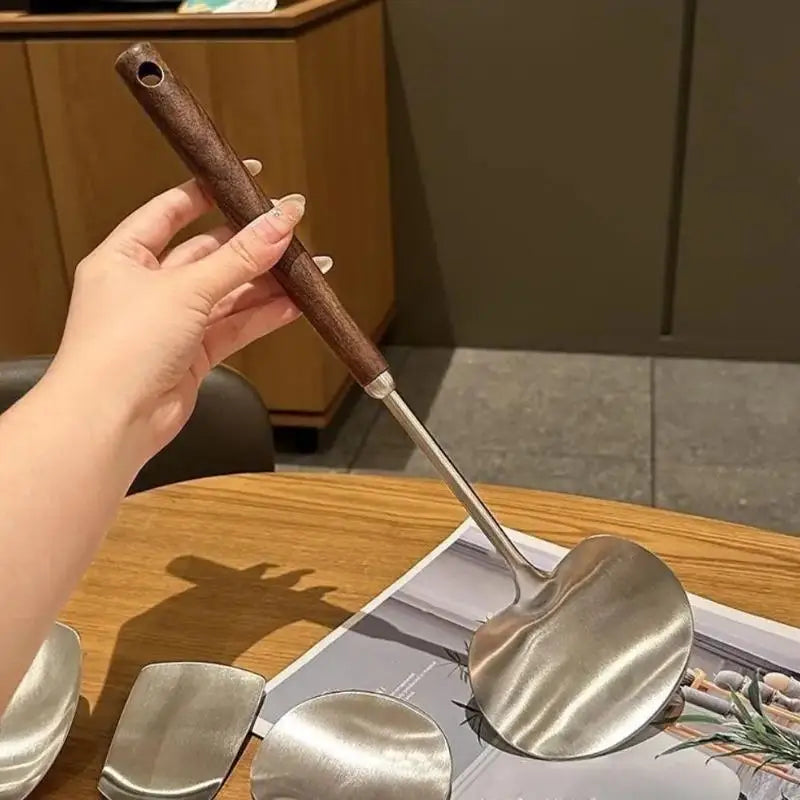 Stainless Steel Mushroom Spatula Set – Wok Turner 2-Piece Kitchen Spatula Set Babs