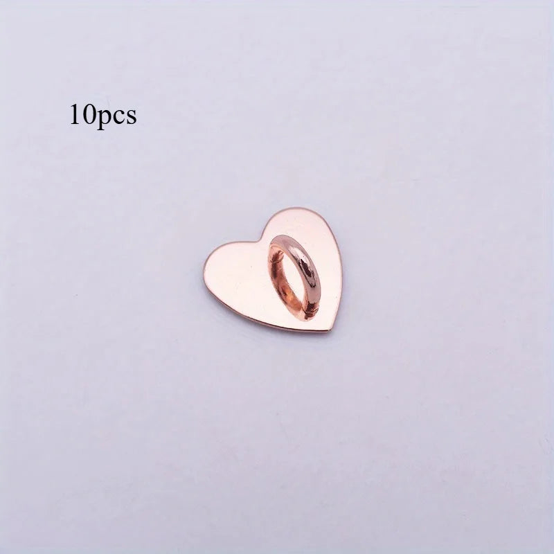 Heart-Shaped Metal Charm Clasps with Adhesive – DIY Craft Metal Charm Clasp Babs Rose Golden-10pcs