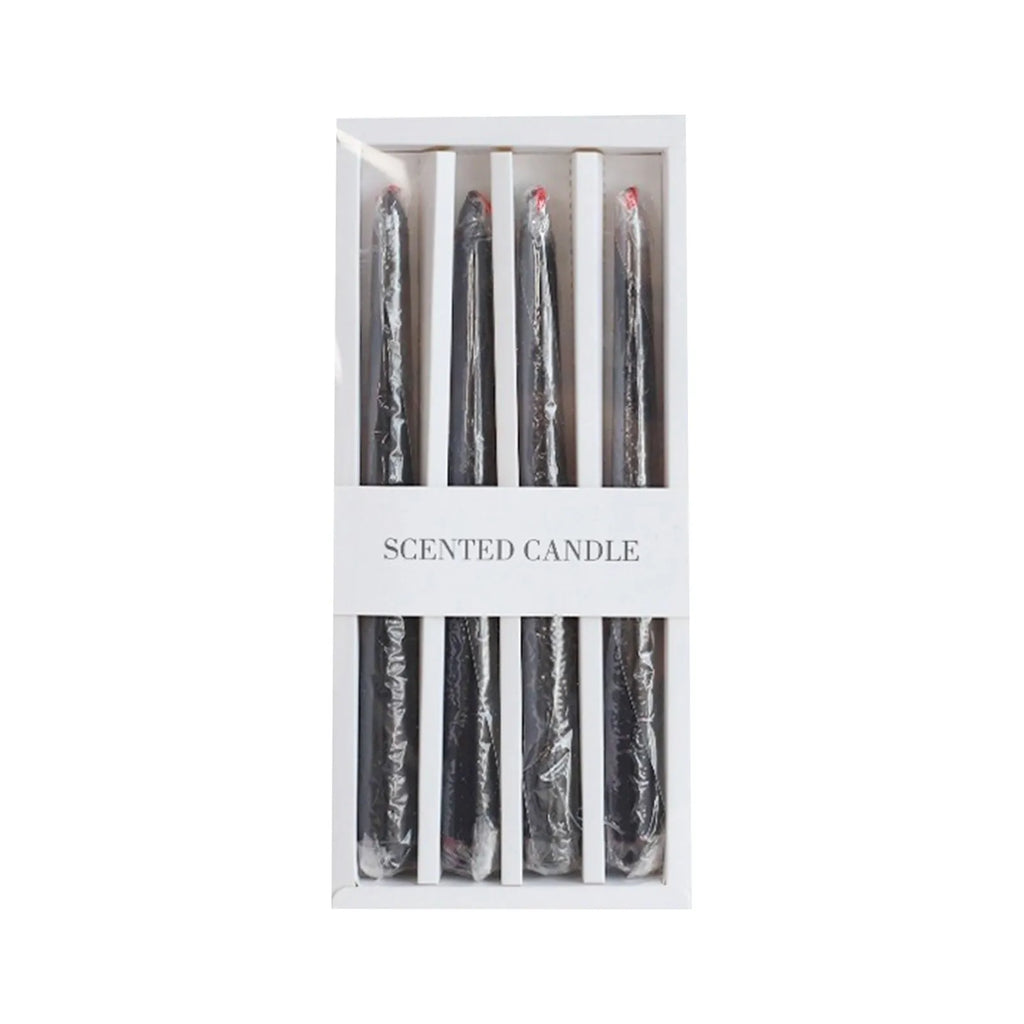 4-Pack Gothic Dripping Taper Candles – Halloween Party Décor Gothic Taper Candles Babs A