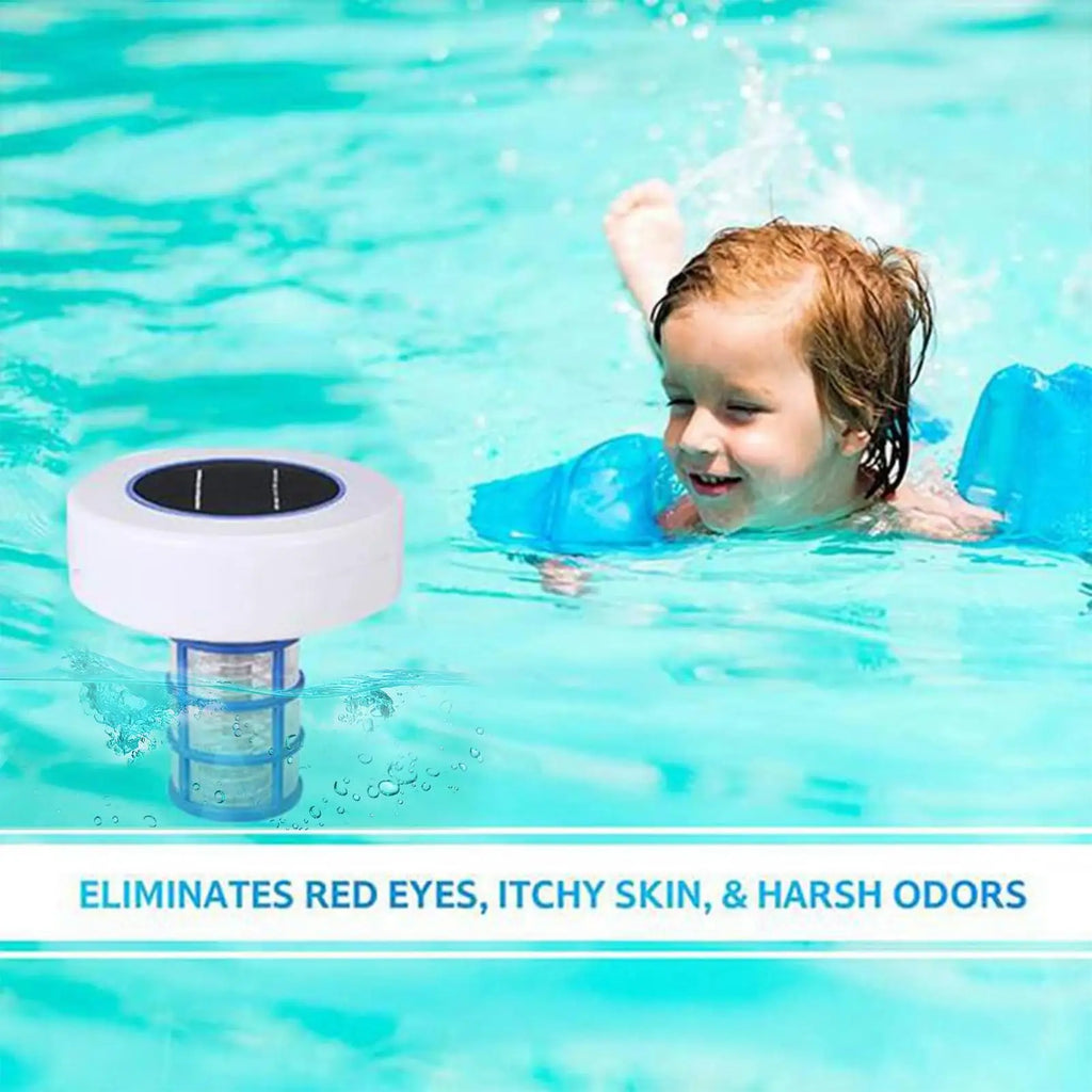Solar Copper Pool Ionizer – Floating Purifier & LED Light Solar Pool Ionizer Babs