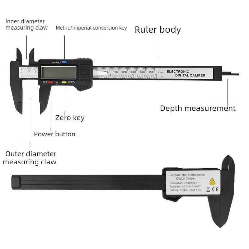 Digital Vernier Caliper 0-150mm Large Screen Measuring Tool Digital Vernier Caliper Babs