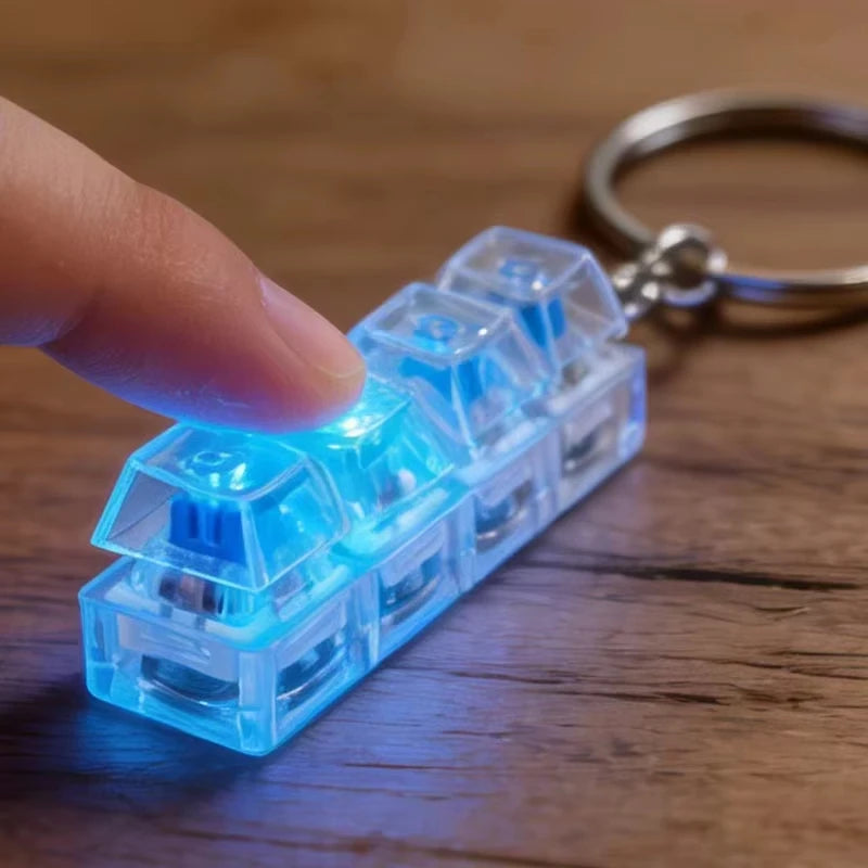 LED Light-Up 4-Key Keyboard Keycap Fidget Keychain Toy LED Fidget Keychain Babs