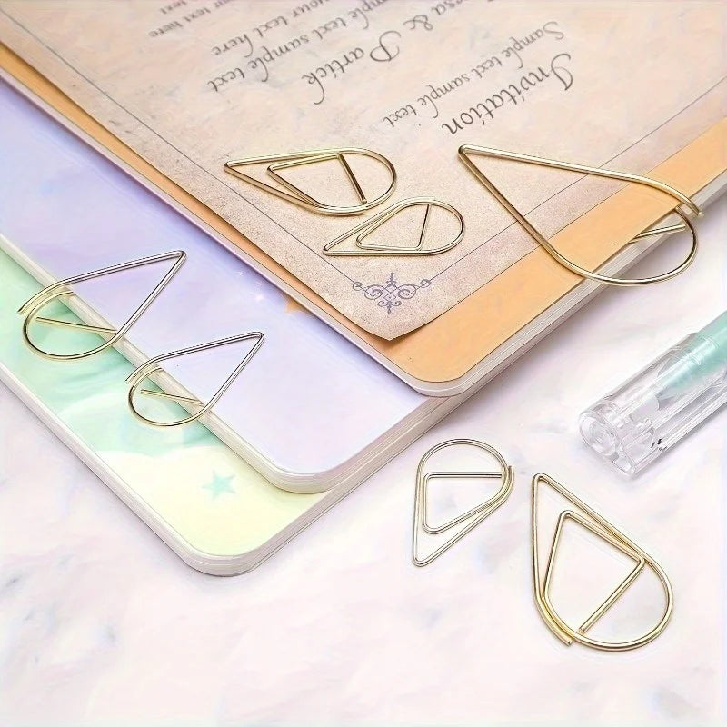 Water Drop Metal Paper Clips – Cute Bookmarks & Journal Decor Decorative Paper Clips Babs