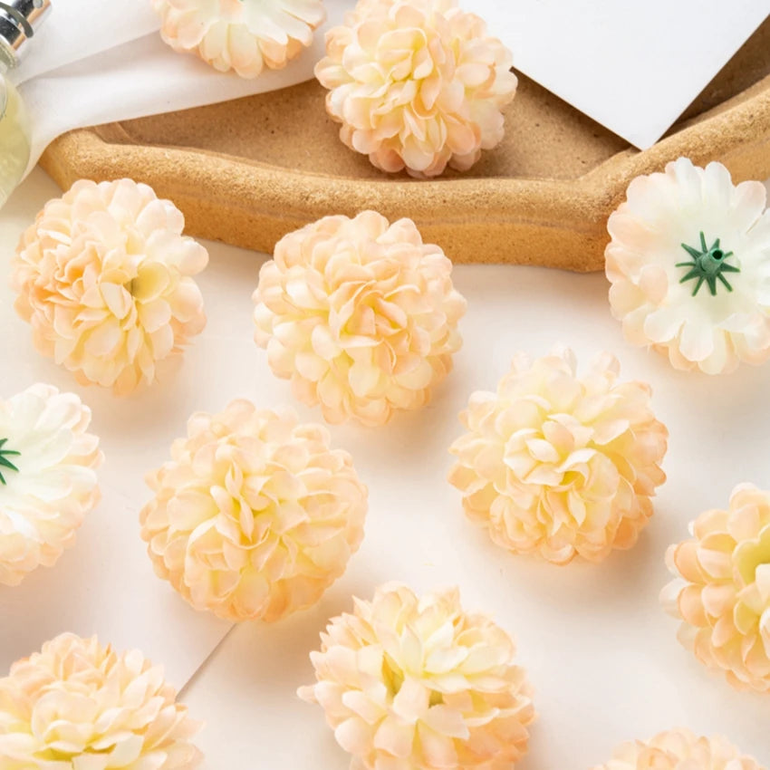 50Pcs Artificial Silk Hydrangea Flowers – Wedding & Home Decor Artificial Flower Heads Babs