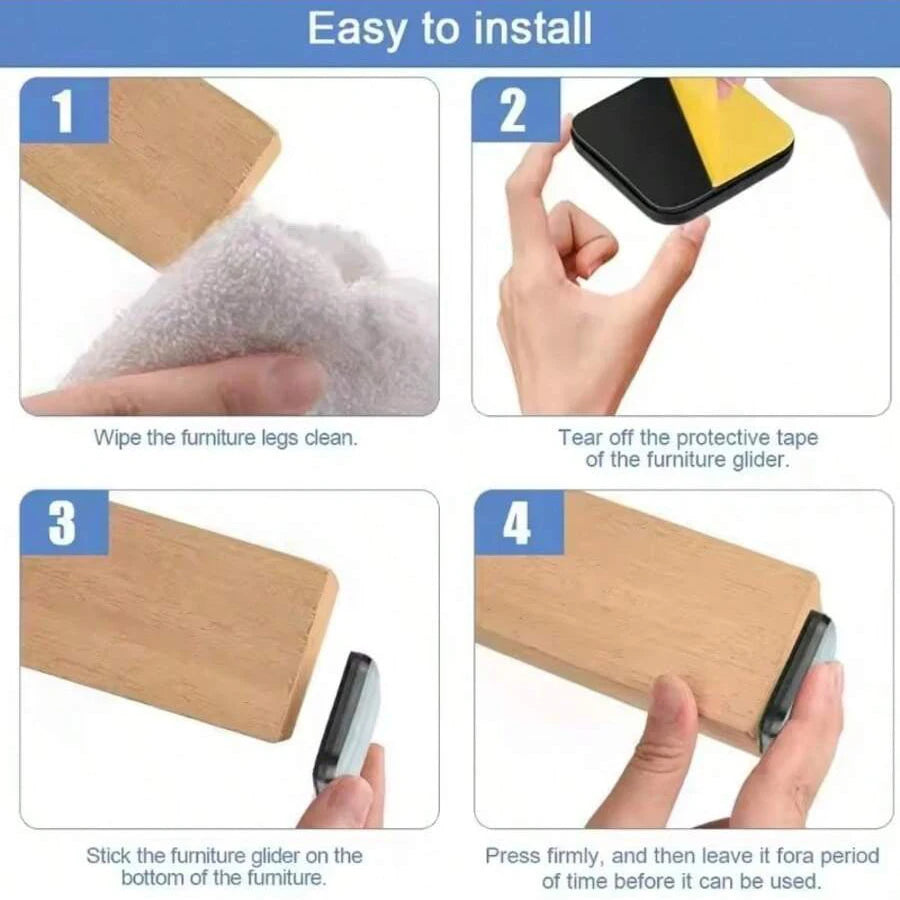 20PCS PTFE Square Furniture Gliders & Floor Sliding Pads Furniture Sliding Pads Babs
