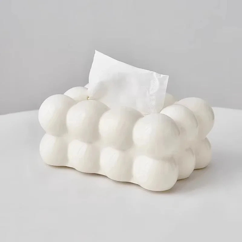 Cloud Design Tissue Box – Decorative Napkin Holder Organizer Tissue Box Holder Babs WHITE