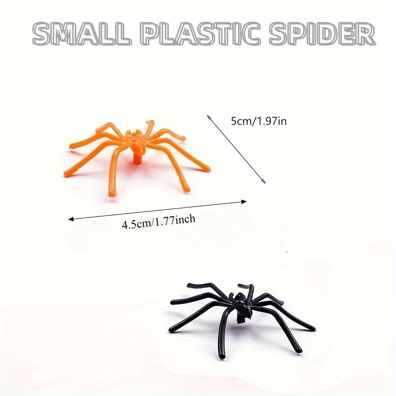 20 Fake Plastic Spiders – Halloween Decorations & Prank Props Halloween Decor Props Babs