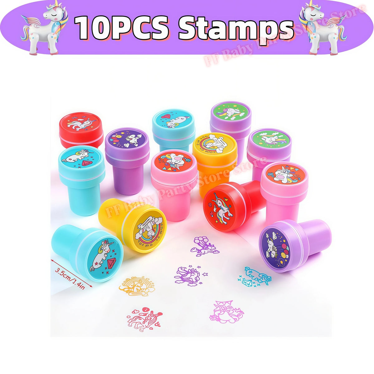 Girls Unicorn Birthday Party Decorations – 3D Balloons & Supplies Party Decoration Set Babs 10pcs Stamps others