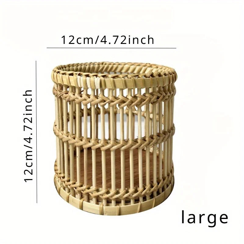 Hand-Woven Rattan Pen Holder & Stationery Organizer Rattan Pen Holder Babs